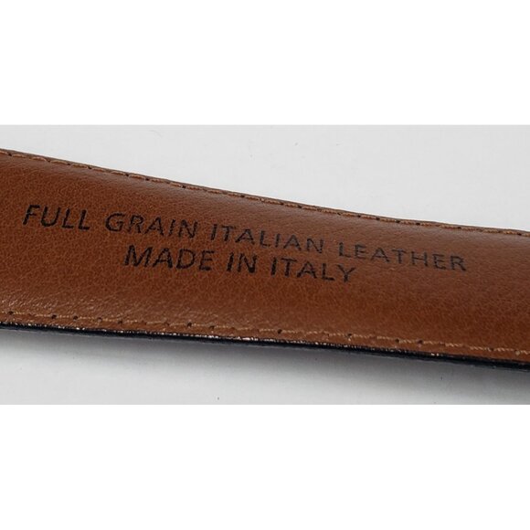 Men's Warehouse Italian Black Leather Belt Size 38/95 - Picture 5 of 5